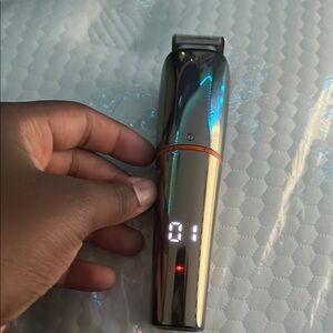 Sleek Silver Electric Trimmer